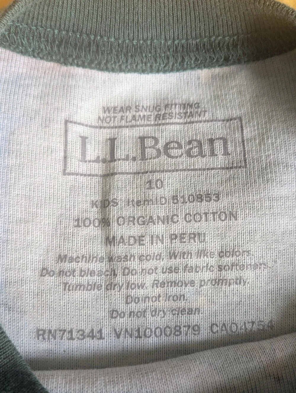 🏕️ L.L. Bean Boy's 100% Organic Cotton Scenic Print Pajama Set; Size: 10
